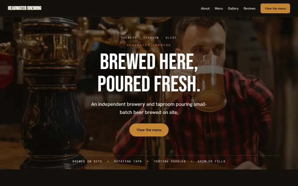 Headwater Brewing: the brewery site as it opens, Moody Dark direction