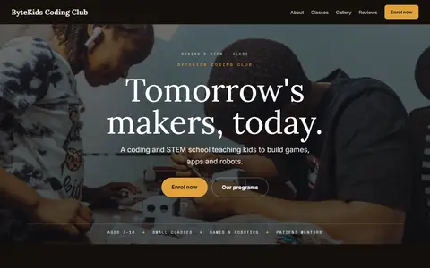 ByteKids Coding Club in the Moody Dark direction