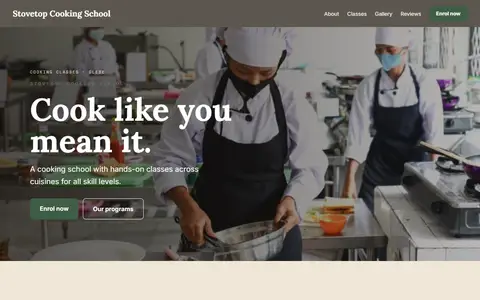 Stovetop Cooking School in the Warm Classic direction