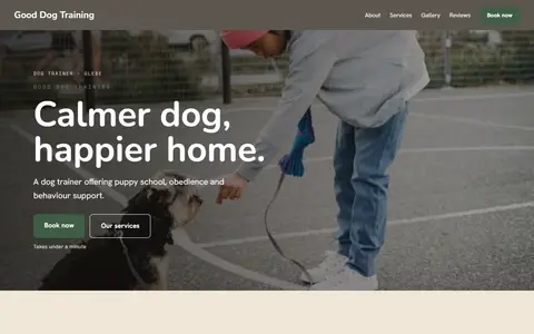 Good Dog Training in the Warm Classic direction