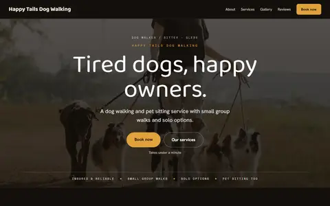 Happy Tails Dog Walking in the Moody Dark direction