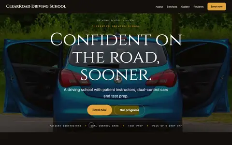 ClearRoad Driving School in the Moody Dark direction