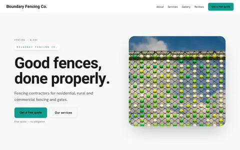 Boundary Fencing Co. in the Bright Minimal direction