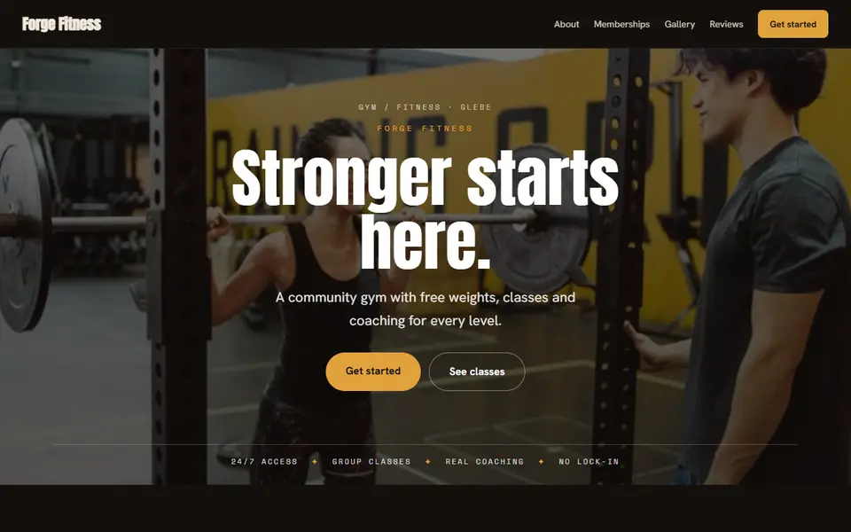 Forge Fitness: the gym site as it opens, Moody Dark direction