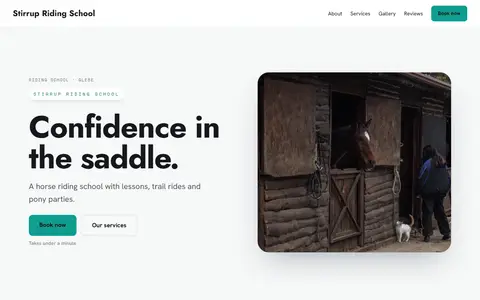 Stirrup Riding School in the Bright Minimal direction