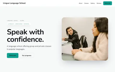 Lingua Language School in the Bright Minimal direction