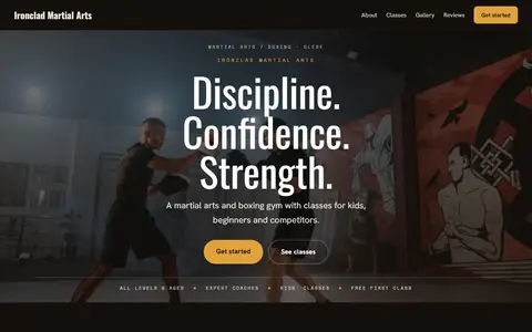 Ironclad Martial Arts in the Moody Dark direction