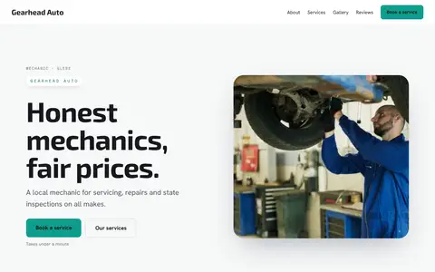 Gearhead Auto in the Bright Minimal direction