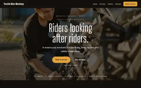 Throttle Moto Workshop in the Moody Dark direction