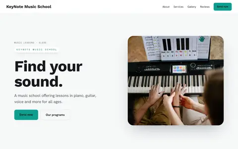 KeyNote Music School in the Bright Minimal direction