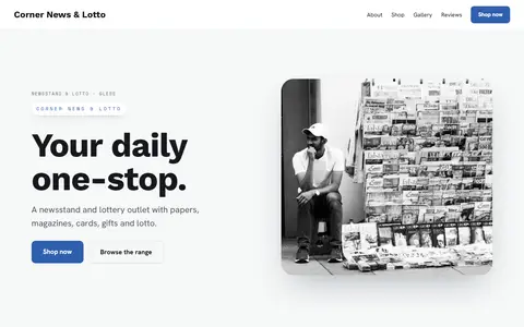 Corner News & Lotto in the Bright Minimal direction