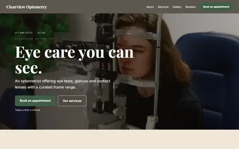 Clearview Optometry in the Warm Classic direction