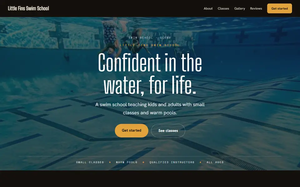 Little Fins Swim School: the swim school site as it opens, Moody Dark direction