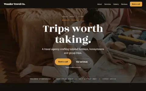 Wander Travel Co. in the Moody Dark direction