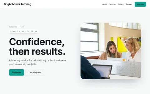 Bright Minds Tutoring in the Bright Minimal direction