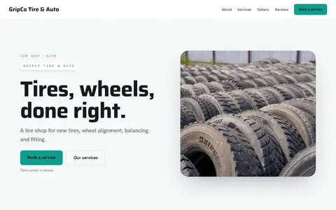 GripCo Tire & Auto in the Bright Minimal direction