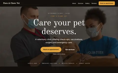 Paws & Claws Vet in the Moody Dark direction