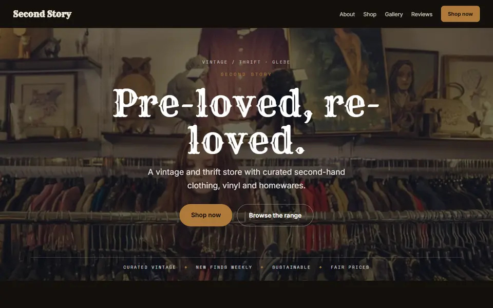 Second Story: the vintage site as it opens, Moody Dark direction