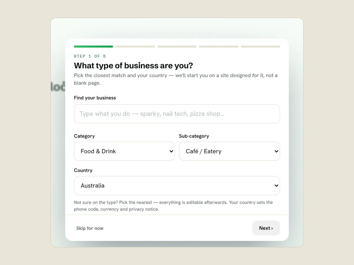 The first step of the builder's interview: what type of business you are