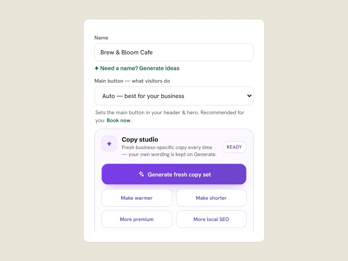 The main button set to Auto and the copy studio buttons